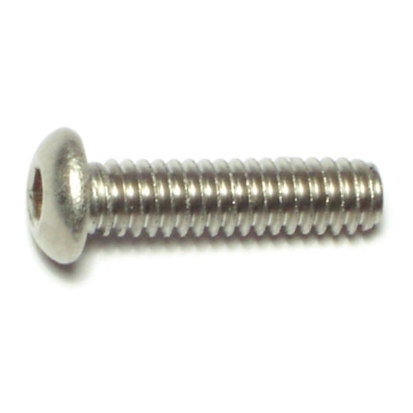 Midwest Fastener 1/4"-20 Socket Head Cap Screw, Button, Plain 18-8 Stainless Steel, 1 in Length, 10 PK 72063 - main